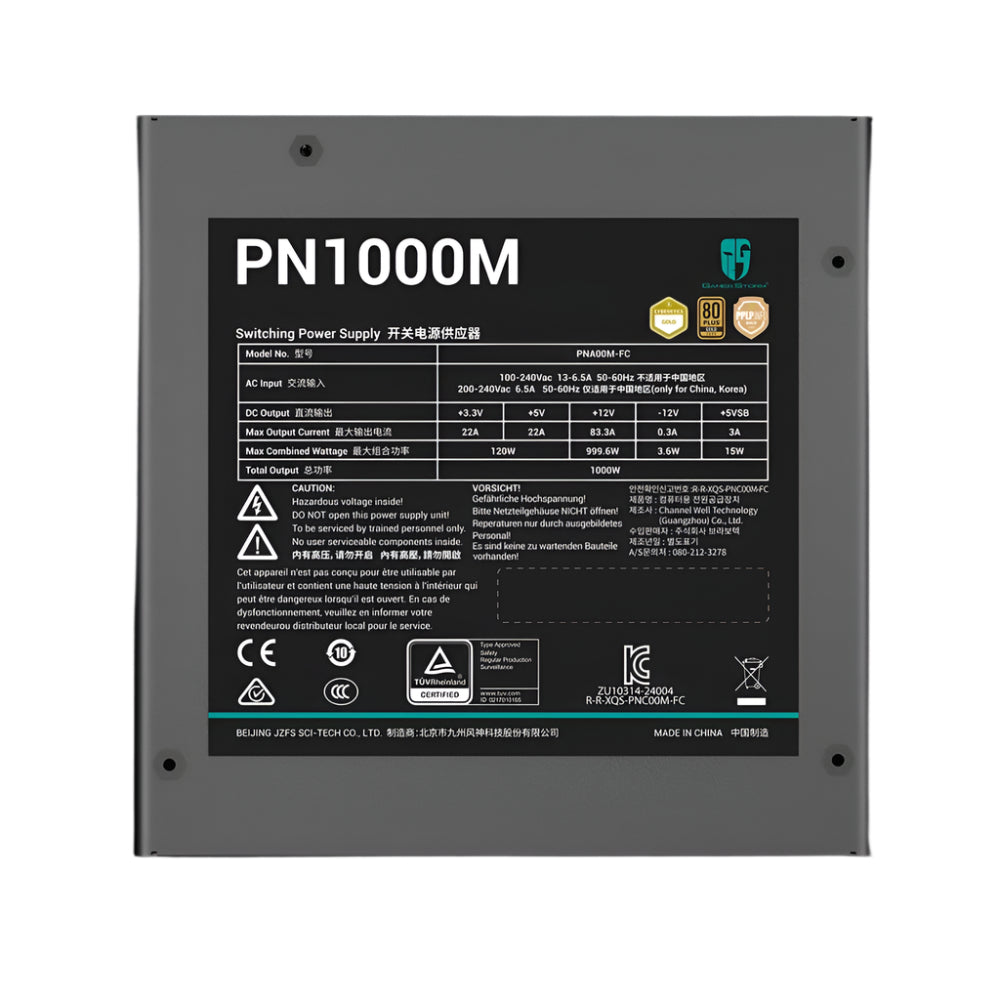 DEEPCOOL Gamer Storm PN1000M 1000W 80 Plus Gold Fully Modular ATX 3.1 Power Supply