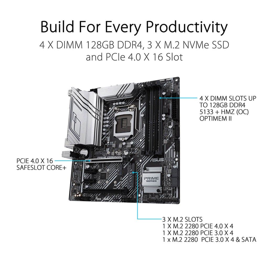 ASUS Prime Z590M Plus DDR4 Intel Motherboard