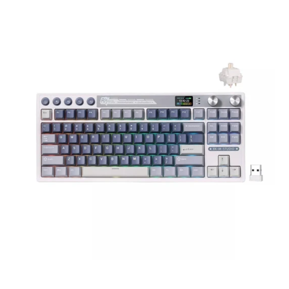 ROYAL KLUDGE RK M87 75% RGB Wireless Mechanical Gaming Keyboard ( Ocean Blue ) ( Cream Switch )