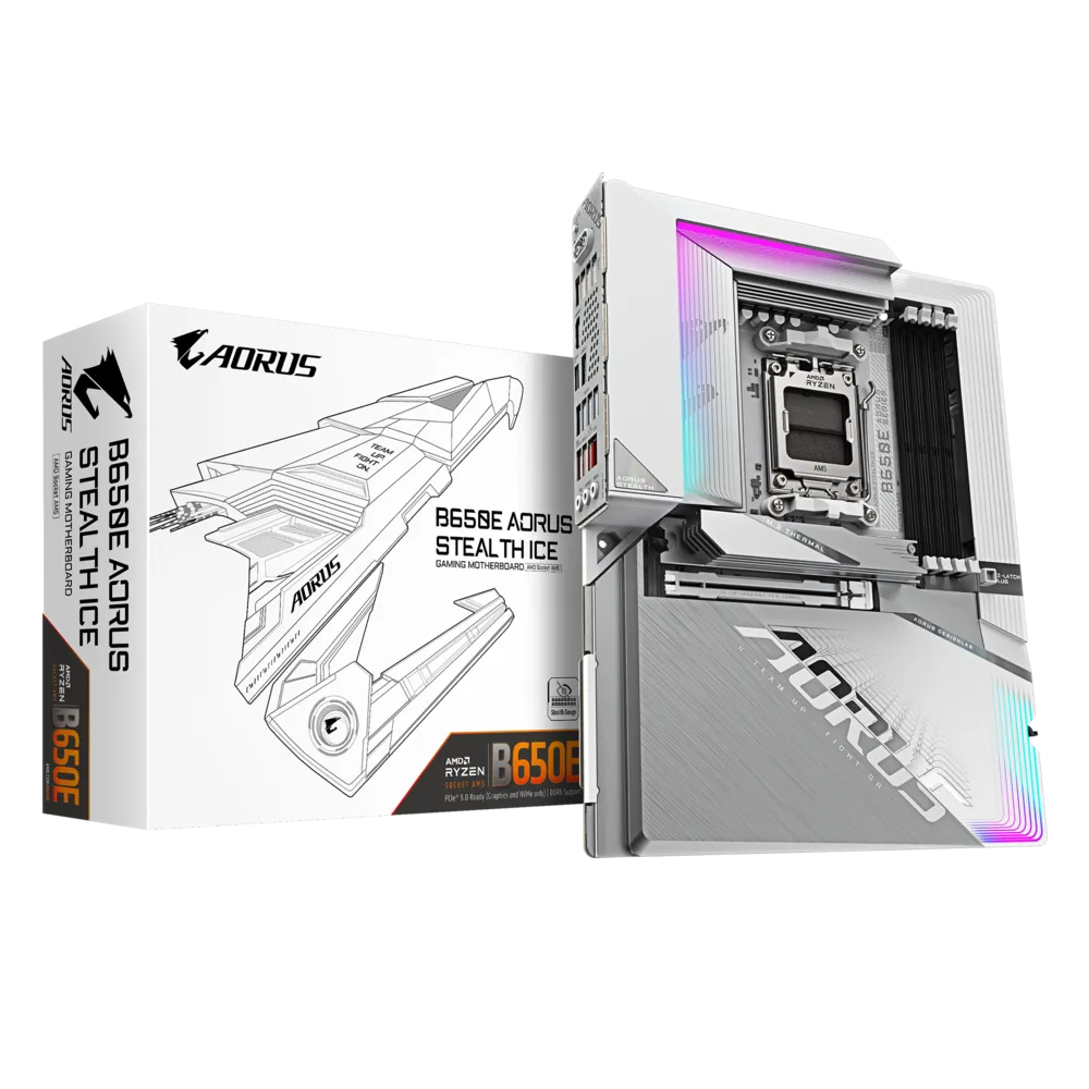 GIGABYTE B650E Aorus Stealth ICE DDR5 AMD Motherboard ( White )