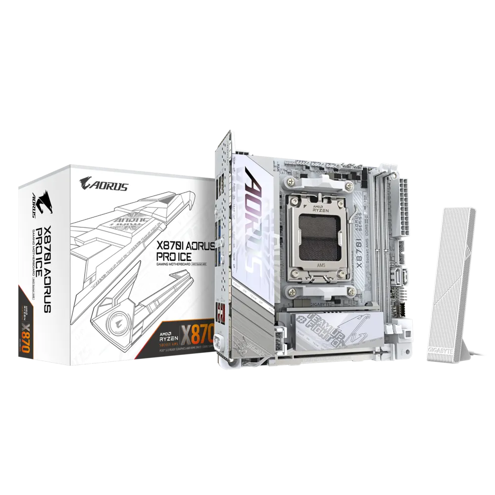 GIGABYTE X870I Aorus Pro ICE DDR5 AMD Motherboard (White)
