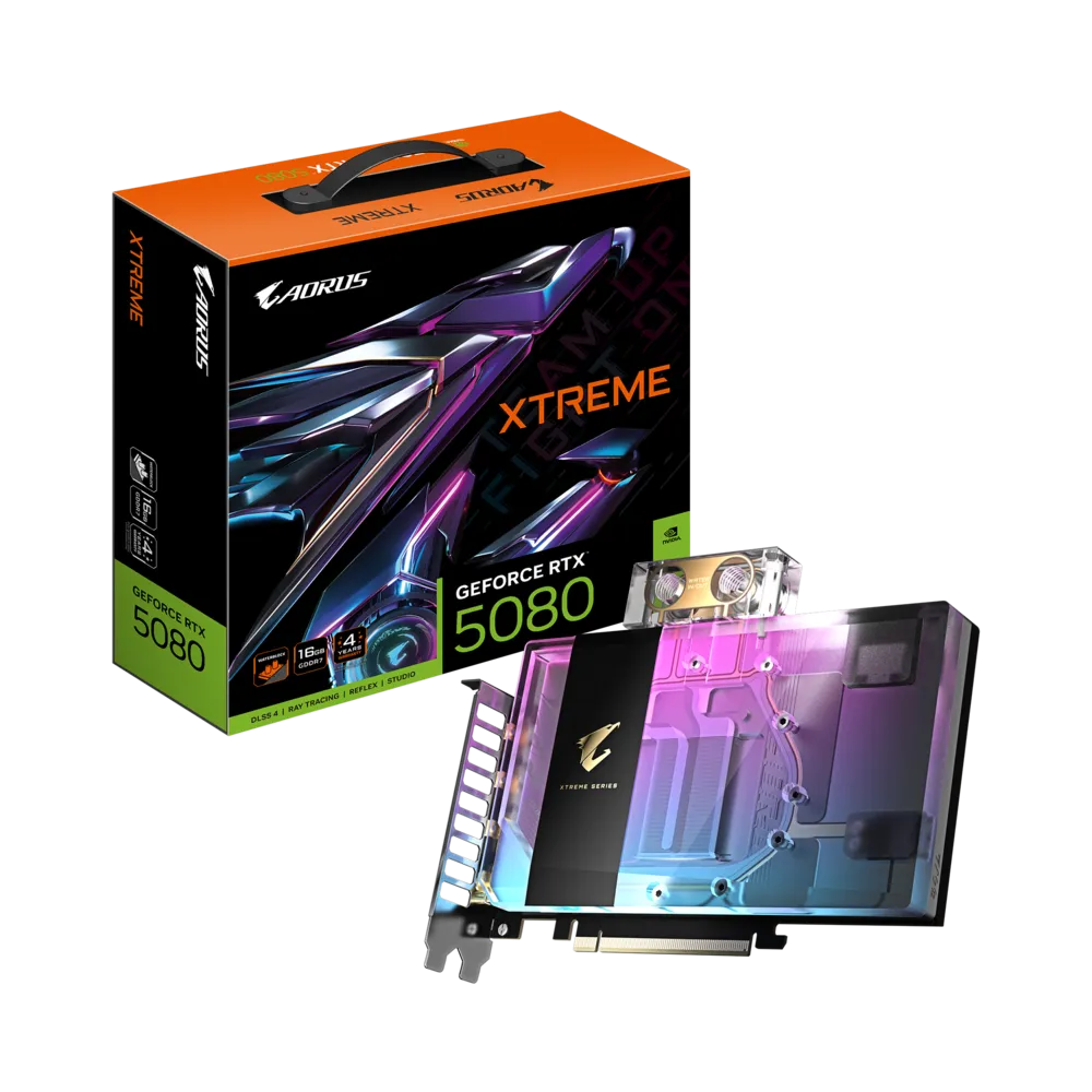 GIGABYTE Aorus Geforce RTX 5080 Xtreme WaterForce WB 16GB NVIDIA Graphic Card