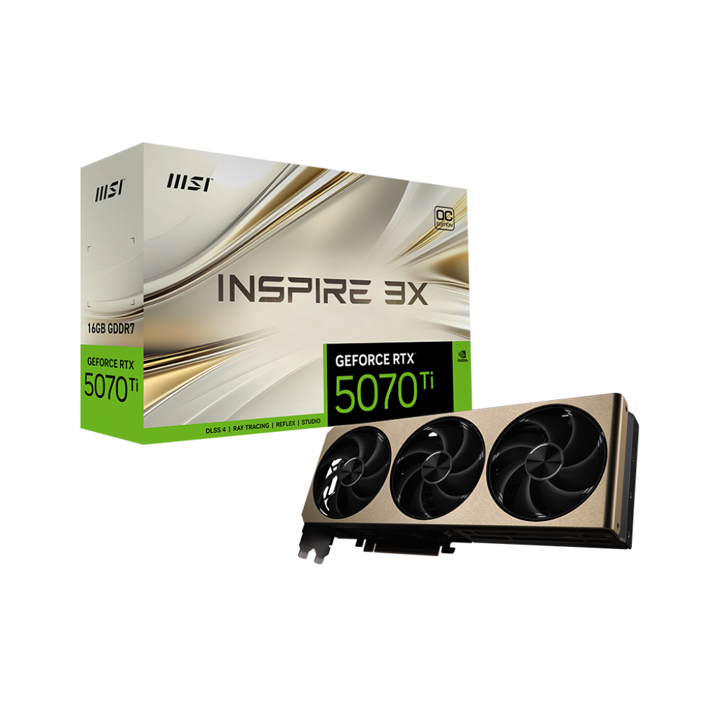 MSI GeForce RTX 5070 Ti Inspire 3X OC Plus 16GB Nvidia Graphic Card