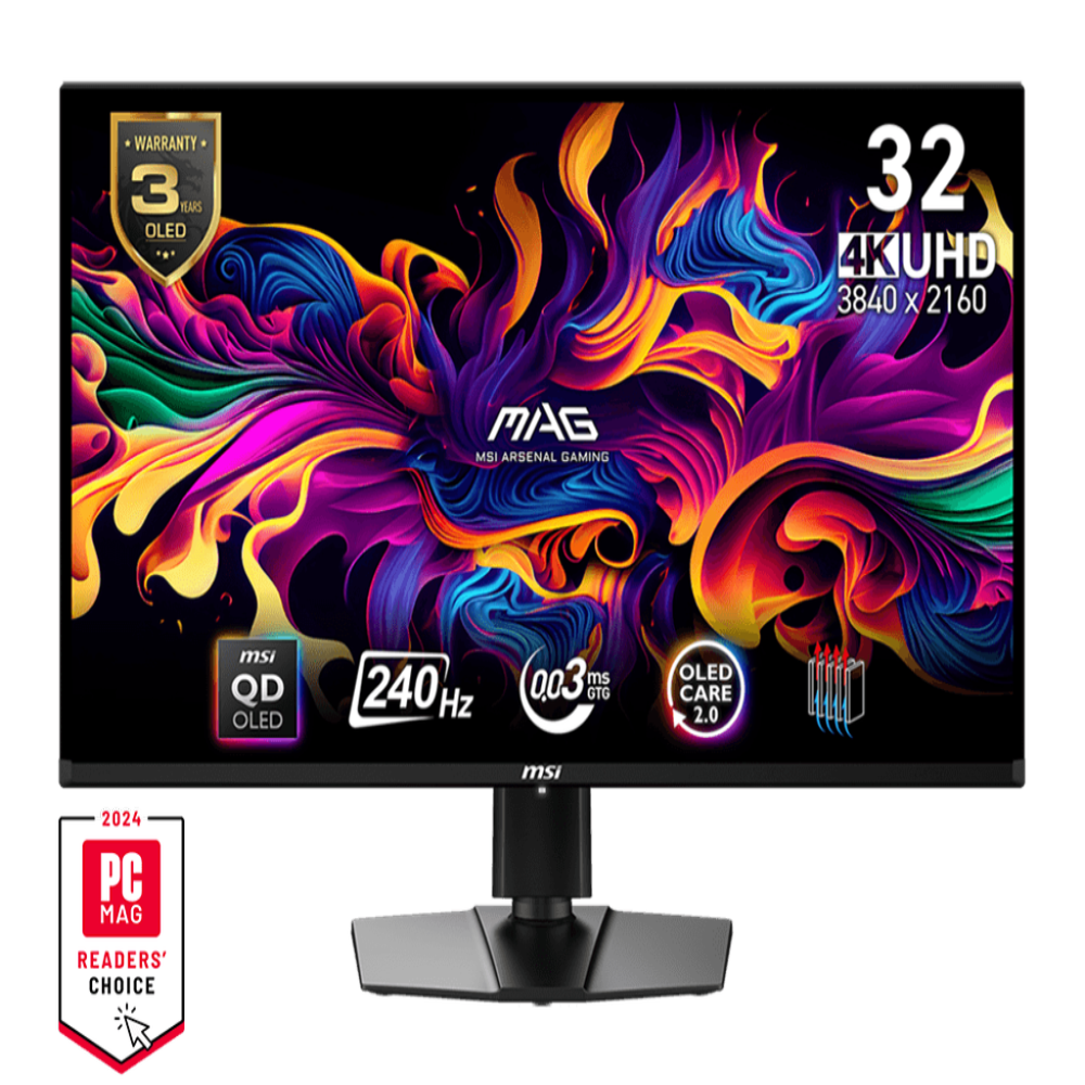 MSI MAG 321UPX QD 32 Inch 4K UHD OLED 240Hz 138.2% SRGB 0.03ms Adaptive Sync Gaming Monitor