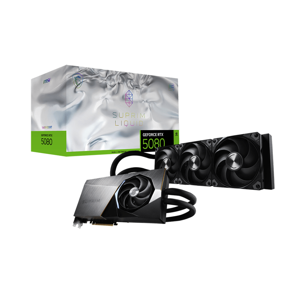 MSI GeForce RTX 5080 Suprim Liquid SOC 16GB NVIDIA Graphic Card