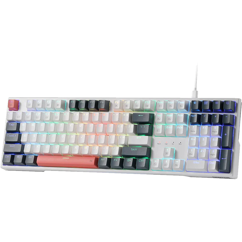 REDRAGON Trundle K668 RGB Full Size Wired Mechanical Gaming Keyboard ( White ) ( Linear Red Switch )