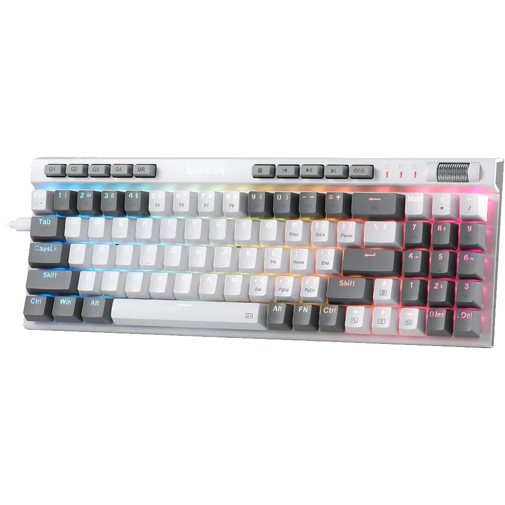 REDRAGON SE K655 Magicwand RGB 75% Wired Gaming Keyboard ( White/ Grey ) ( Linear Red Switch )