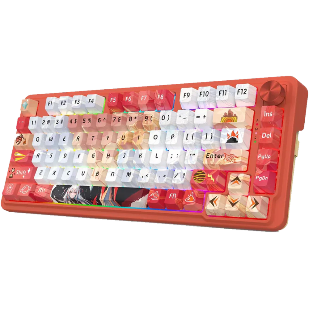 REDRAGON K673 Ucal Pro Anime 75% Mechanical Wireless Gaming Keyboard ( Red ) ( Custom Hi-Fi Linear Switch )