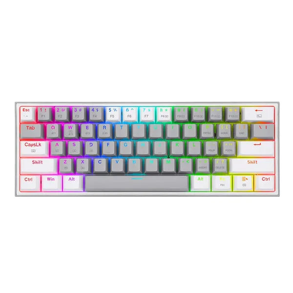 REDRAGON K616 Fizz Pro 60% Mechanical Wireless Gaming Keyboard ( Grey / White ) ( Red Linear Switch )