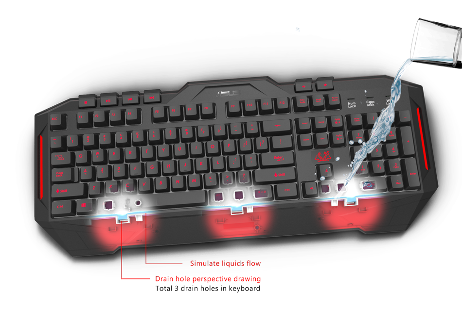 ASUS Cerberus Full size Wired Gaming Keyboard (Black) (Membrane Keyboard) (Cerberus)