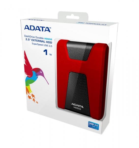 ADATA HD650 1TB Red External HDD