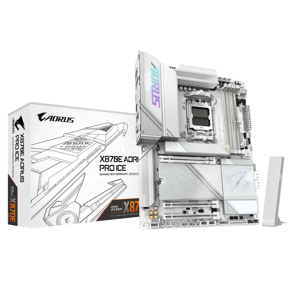 GIGABYTE X870E Aorus Pro ICE WIFI7 DDR5 AMD Motherboard ( White )
