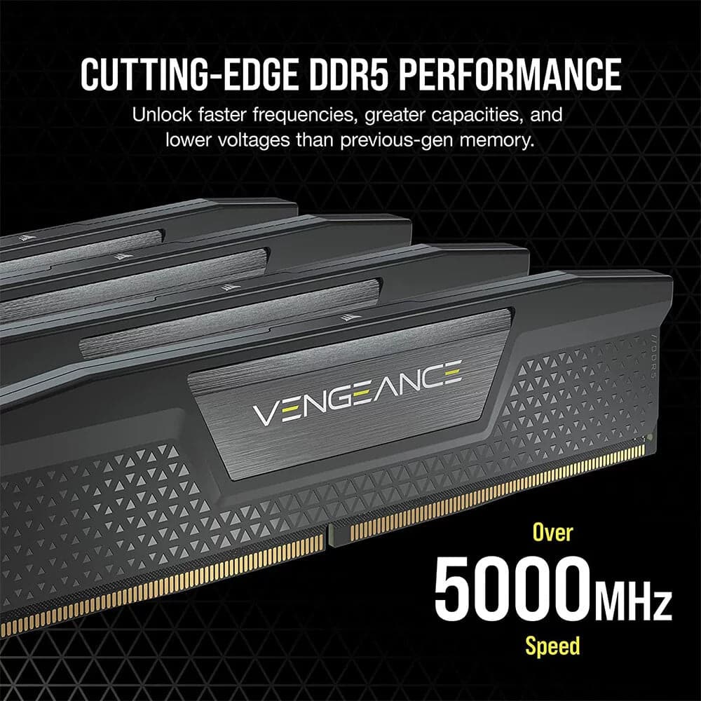 CORSAIR Vengeance 64GB ( 32GB x 2 ) 5200MHz DDR5 RAM ( Black ) ( CL40 )