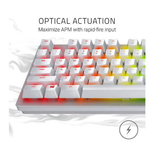 RAZER Huntsman RGB Full Size Opto-Mechanical Wired Gaming Keyboard ( Mercury ) ( Razer Light and Clicky Switch )