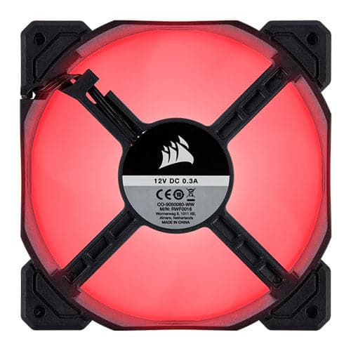 CORSAIR Air Series AF120 120mm Red LED Cabinet Fan (Black) (Single Pack)