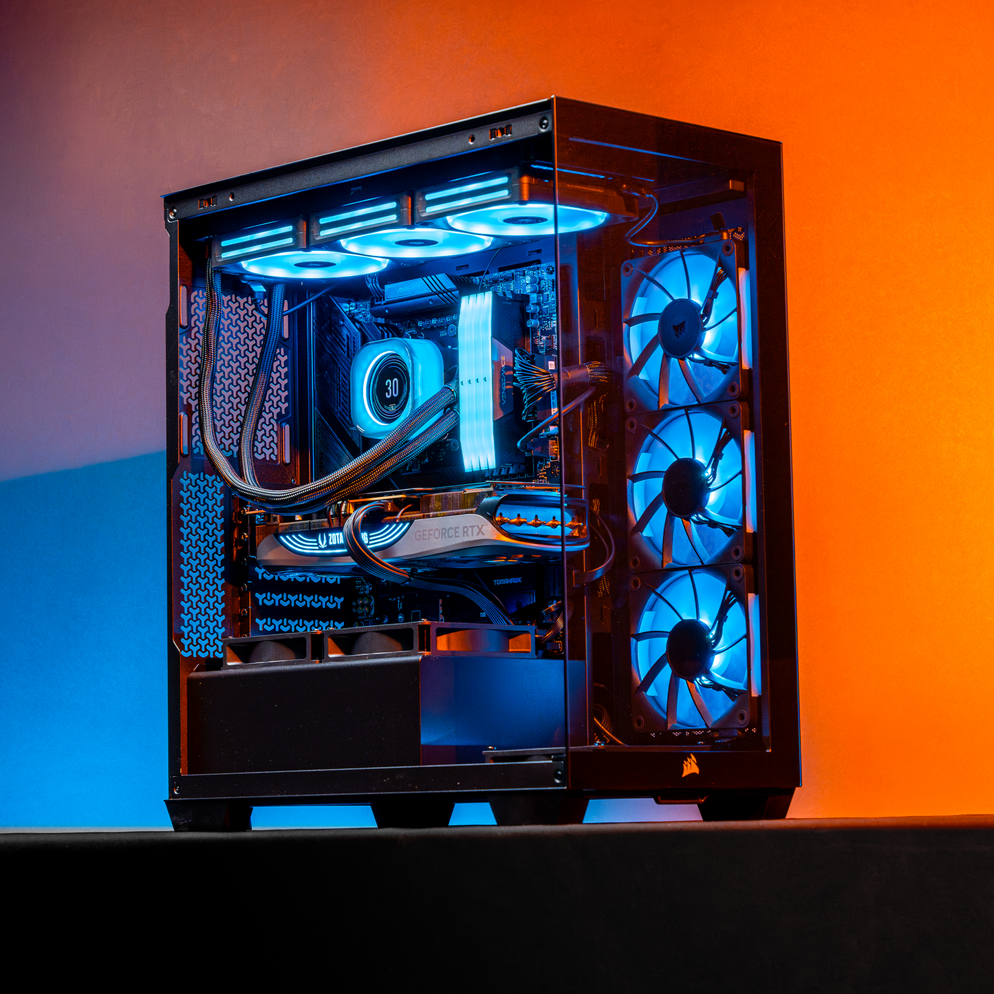 Brain Tech PC ( AMD Ryzen 9 9900X / NVIDIA RTX 5080 16GB / 128GB RAM DDR5 / 1TB M.2 NVME Gen4 SSD / 500GB M.2 NVME Gen4 SSD ) Custom PC Build For Adobe Video Editing