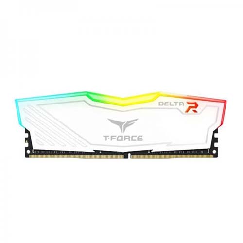TEAMGROUP T-Force Delta RGB 16GB ( 16GB x 1 ) 3600MHz DDR4 RAM ( White ) ( CL18 )