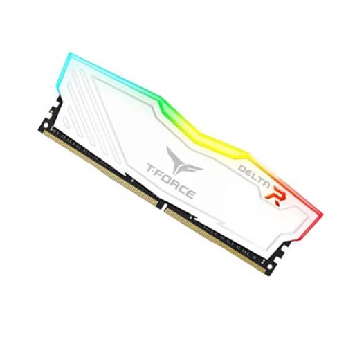 TEAMGROUP T-Force Delta RGB 16GB ( 16GB x 1 ) 3600MHz DDR4 RAM ( White ) ( CL18 )