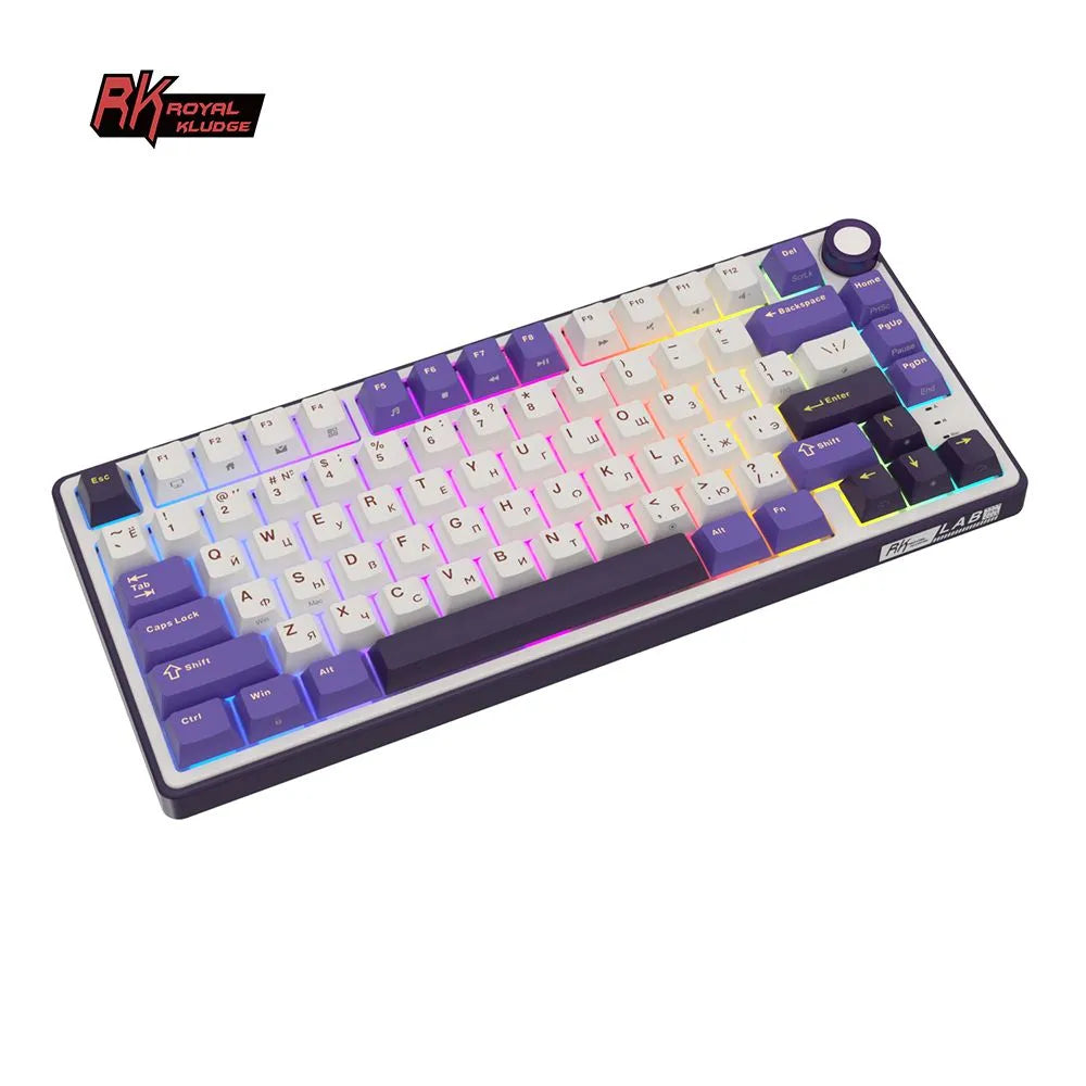 ROYAL KLUDGE RK R75 75% RGB Mechanical Wired Gaming Keyboard ( Blackberry Mousse ) ( Silver Switch )