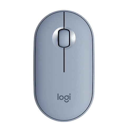 LOGITECH Pebble M350 Wireless+Bluetooth Ambidextrous Gaming Mouse ( Pebble M350 ) ( 1000DPI / 3 Macro Button ) ( Blue )