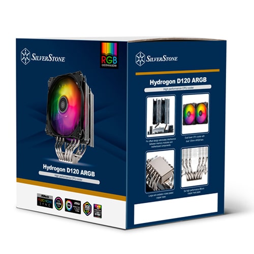 SILVERSTONE Hydrogon D120 ARGB Dual Tower CPU Air Cooler (Black)