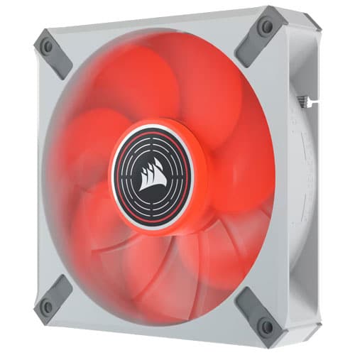 CORSAIR ML120 Elite 120mm Red Premium PWM Magnetic Levitation Cabinet Fan (White) (Single Pack)
