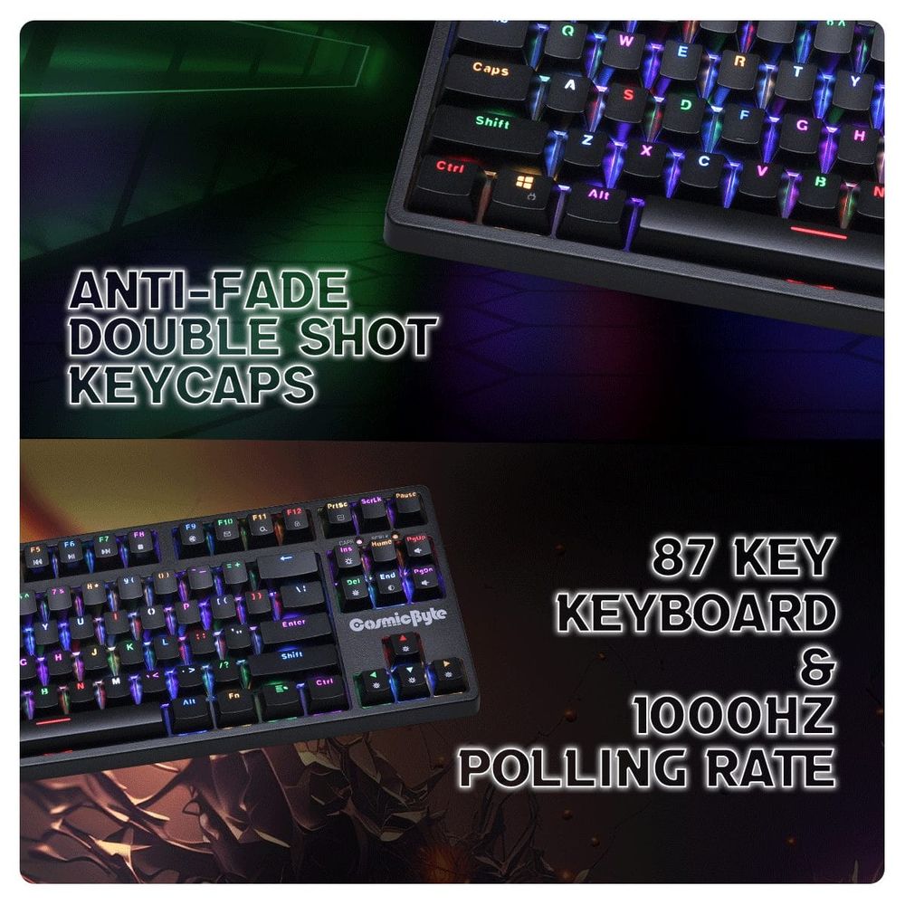 COSMIC BYTE CB-GK-38 Trinity Tenkeyless Wired Optical Swappable Switch Gaming Keyboard ( Black )