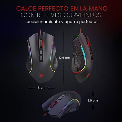 REDRAGON Griffin M607 Wired Ergonomic Gaming Mouse ( GRIFFIN M607 ) ( 7200DPI ) ( 8 Macro Button ) ( Black )