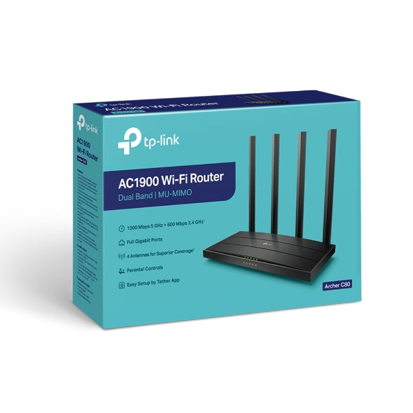 TPLink Archer C80 AC1900 Wireless MU-MIMO Wi-Fi Router