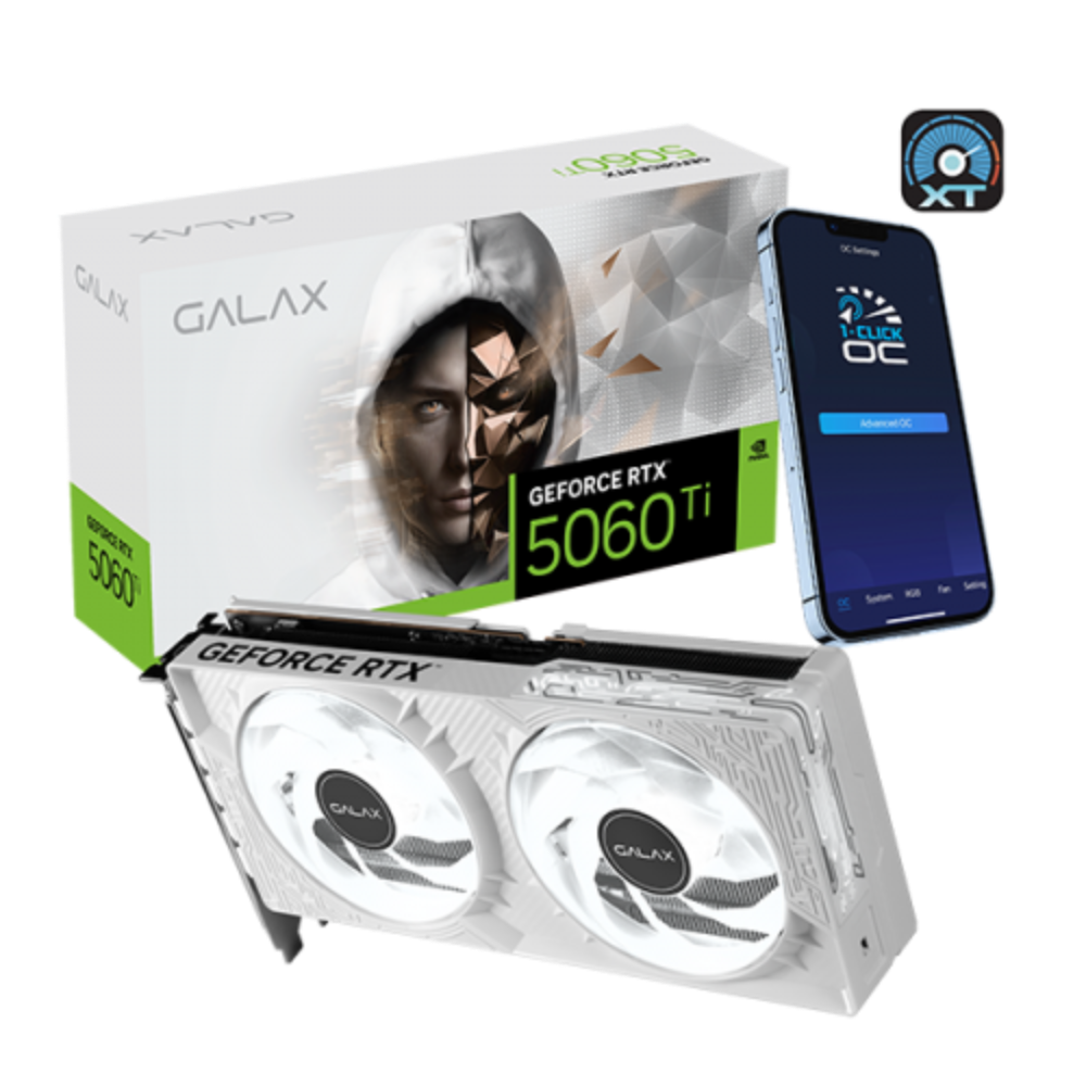 GALAX GeForce RTX 5060 Ti 1-Click OC 8GB White Nvidia Graphic Card