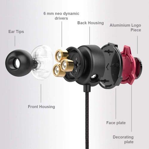 CLAW G13 Triple Driver Wired in Ear Earphones Gaming Earphones (Red)