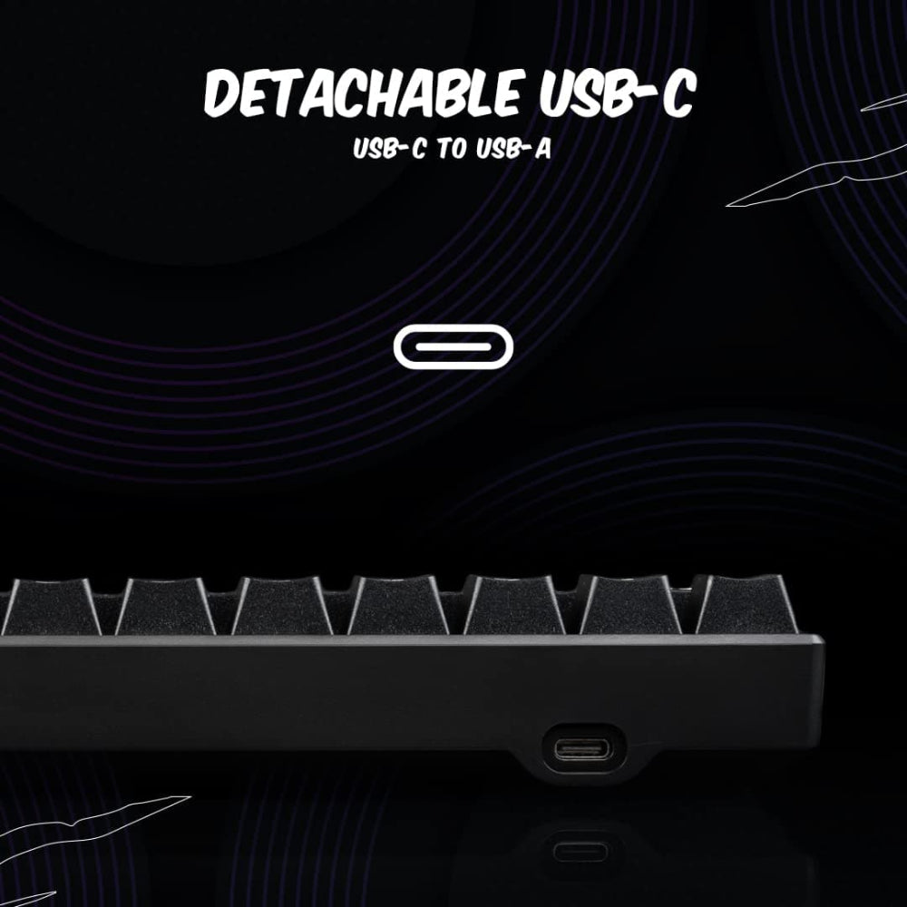 COSMIC BYTE CB-GK-21 Themis 60% Mechanical Wired Gaming Keyboard ( Black ) ( Blue Switches )