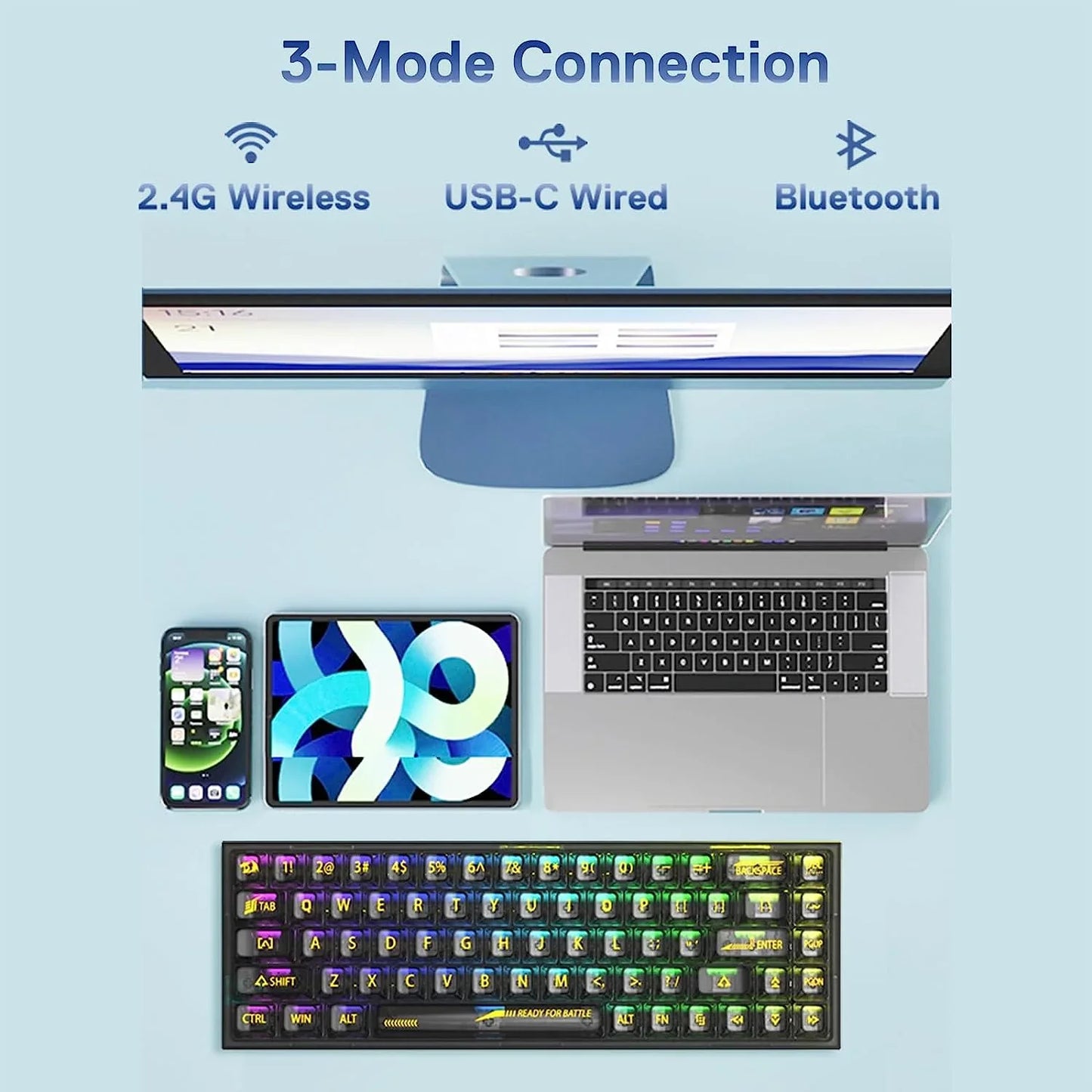 REDRAGON K631 Pro Castor 65% Mechanical Wired Gaming Keyboard ( Black ) ( Translucent Custom Switch )