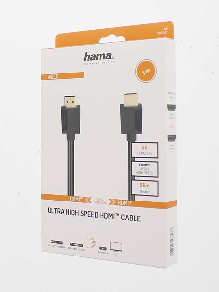 Hama Ultra High Speed HDMI Cable Certified Gold Plated Plug - Plug 8K 1.0m Cable