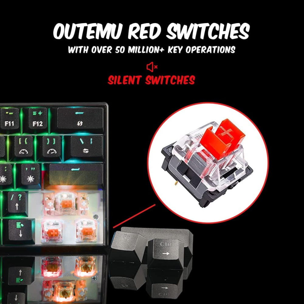COSMIC BYTE CB-GK-32 Themis 60% Mechanical Wired Gaming Keyboard ( Black ) ( Red Switch )