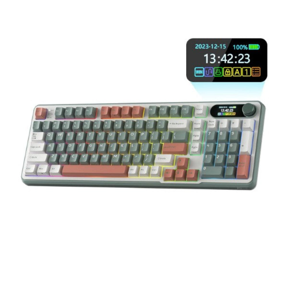 ROYAL KLUDGE RK S98 Full Size RGB Mechanical Wireless Gaming Keyboard ( Camping ) ( Tactile Brown Switch )