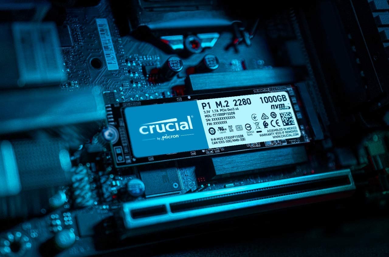 CRUCIAL P1 1TB M.2 NVME Gen3 Solid State Drive ( SSD )