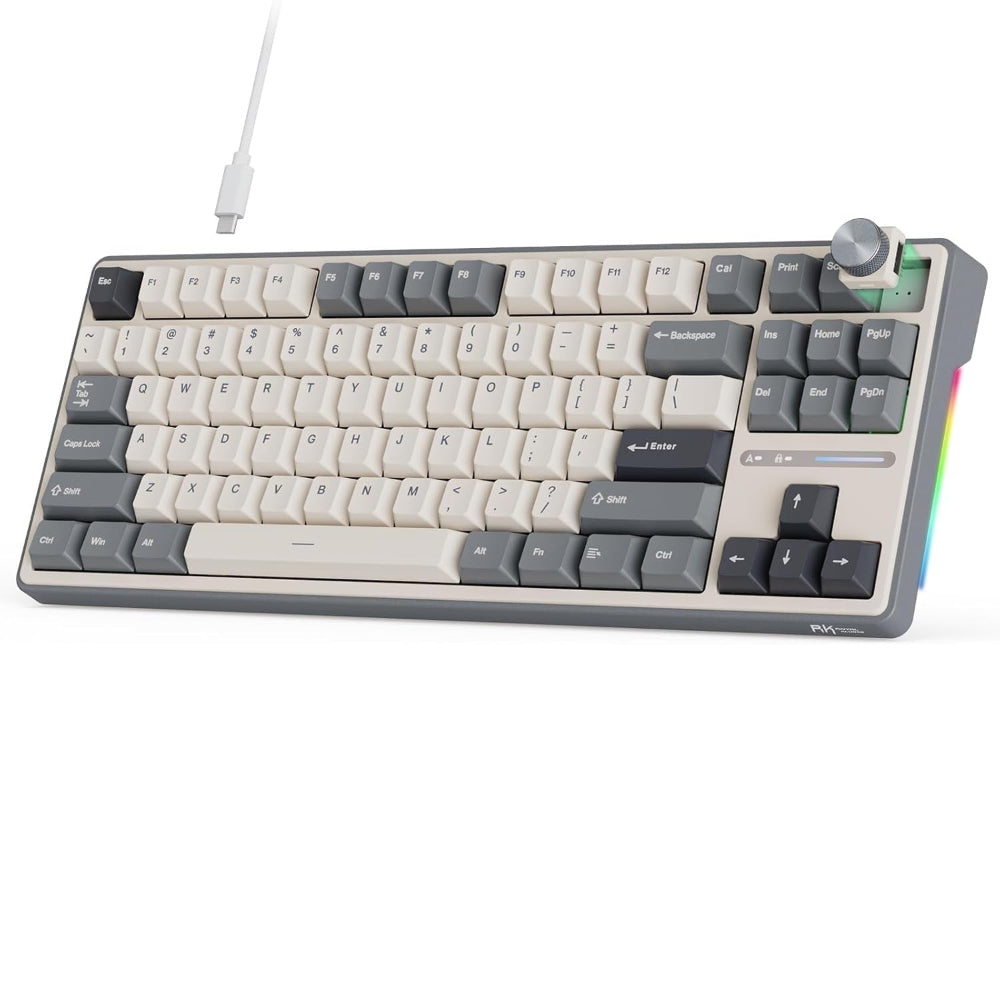 ROYAL KLUDGE R87 Pro 75% RGB Mechanical Wired Gaming Keyboard ( Grey ) ( Creamy Switch )