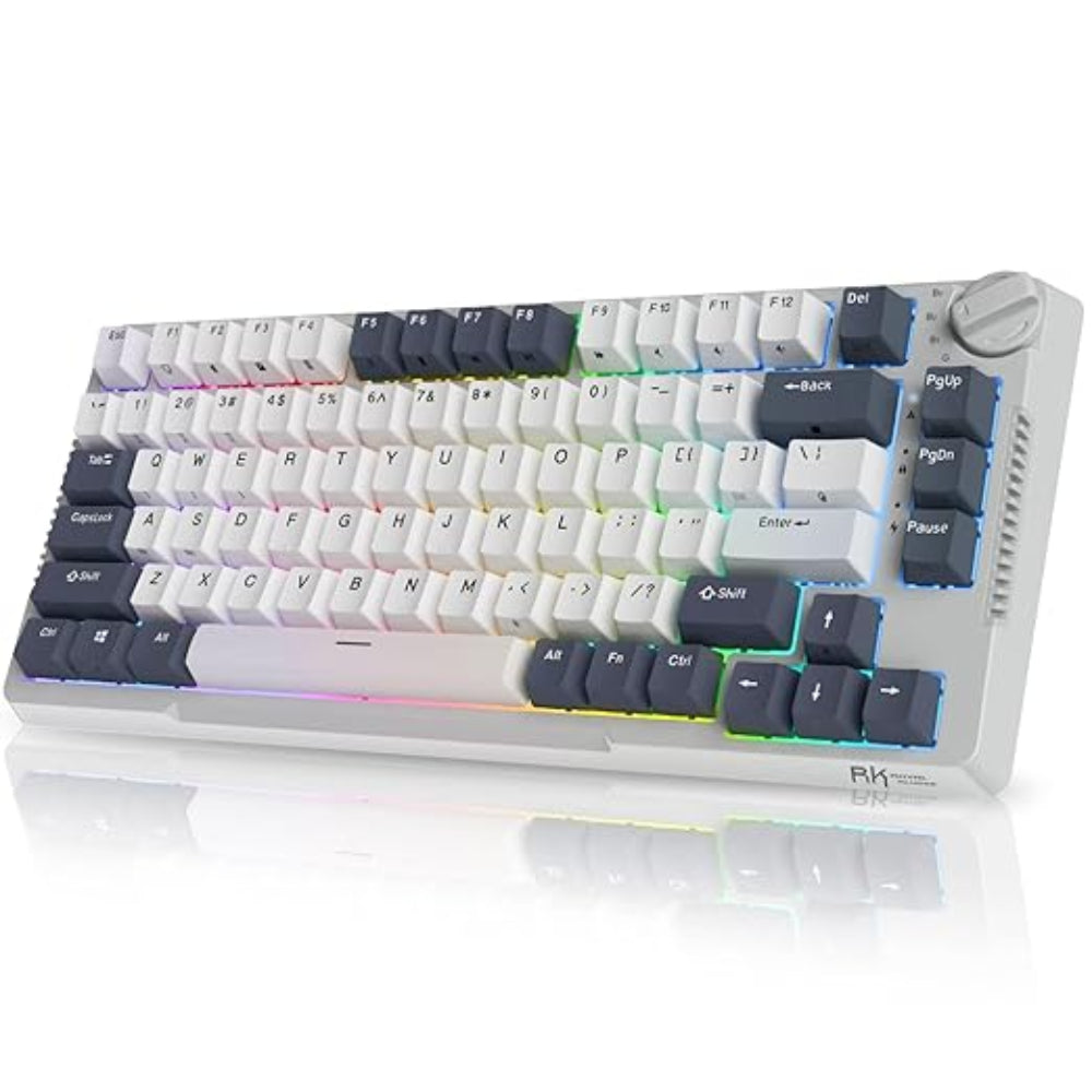 ROYAL KLUDGE RK H81 75% Wireless Mechanical Gaming Keyboard ( White ) ( SkyCyan Switch )