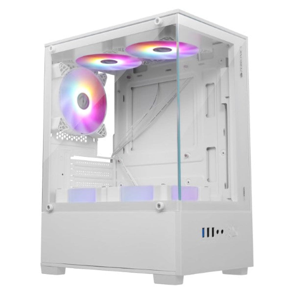 ZEBRONICS Iceberg ARGB MATX Mid Tower Cabinet ( White )