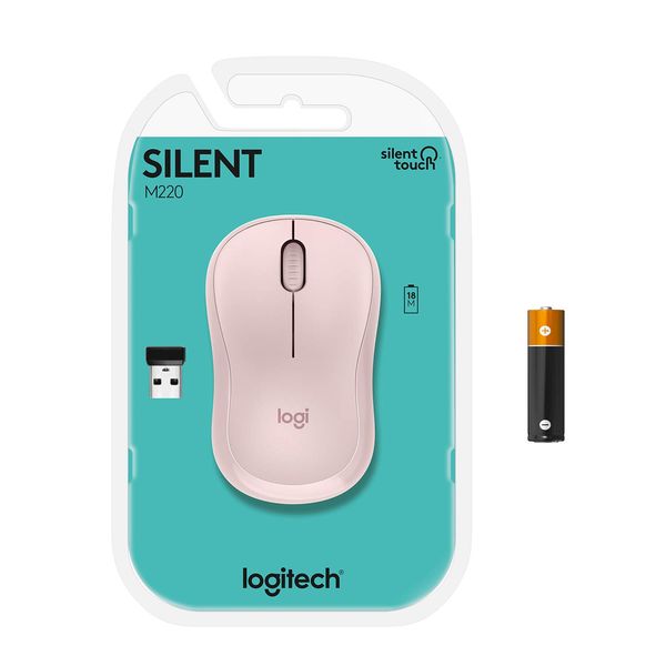 LOGITECH M221 Silent Wireless Ambidextrous Gaming Mouse ( M221 ) ( 1000DPI / 3 Macro Button ) ( Rose )