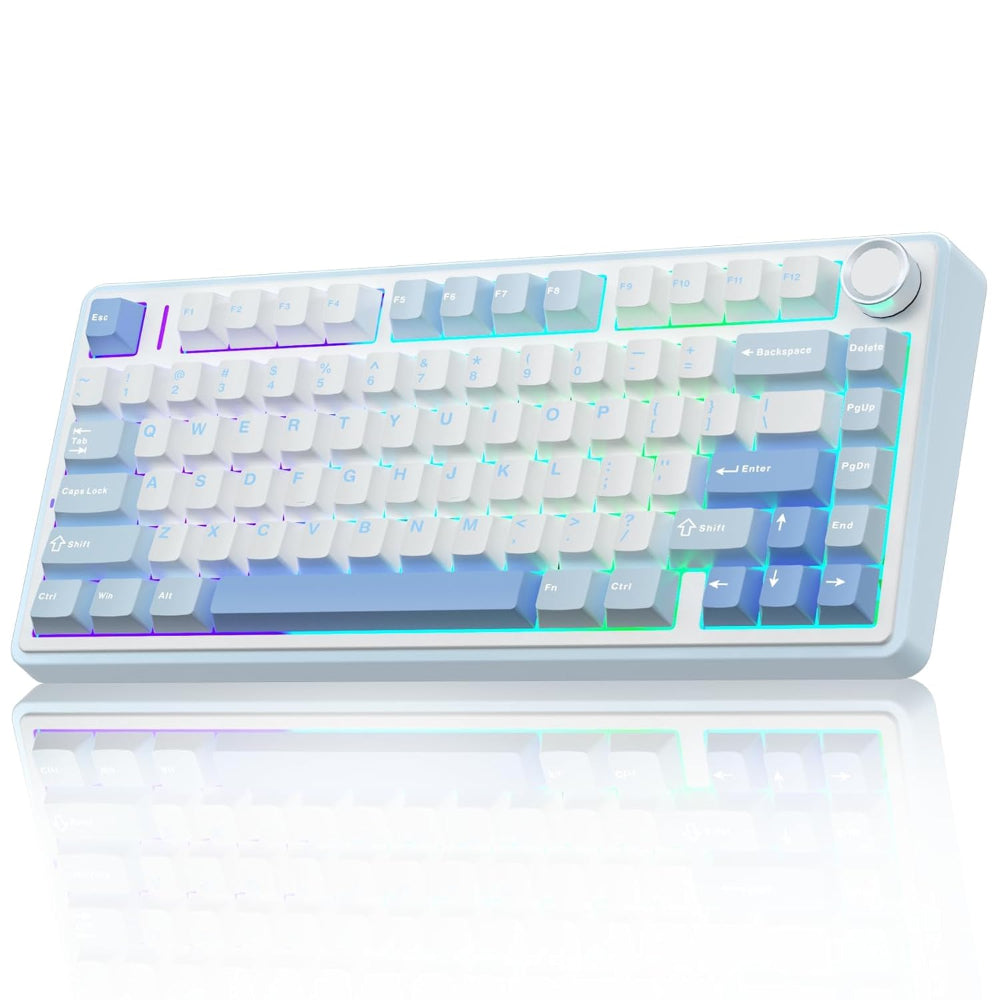 AULA F75 75% Mechanical Wireless Gaming Keyboard ( Sea Blue ) ( Graywood Switch ) ( F75SUW )