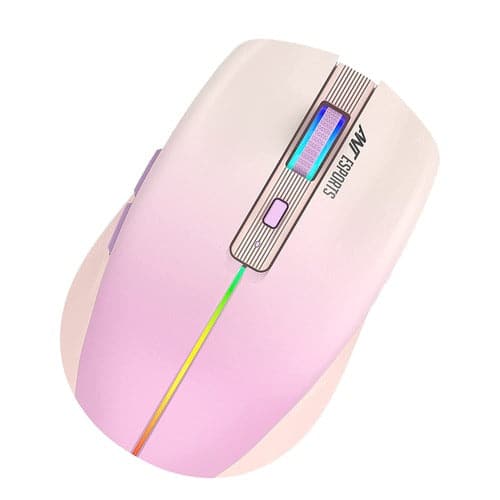 ANT ESPORTS GM400W Wireless Ambidextrous RGB Gaming Mouse ( GM400W-RGB-LIGHT-PINK ) ( 3200DPI / 6 Macro Buttons ) ( Light Pink )