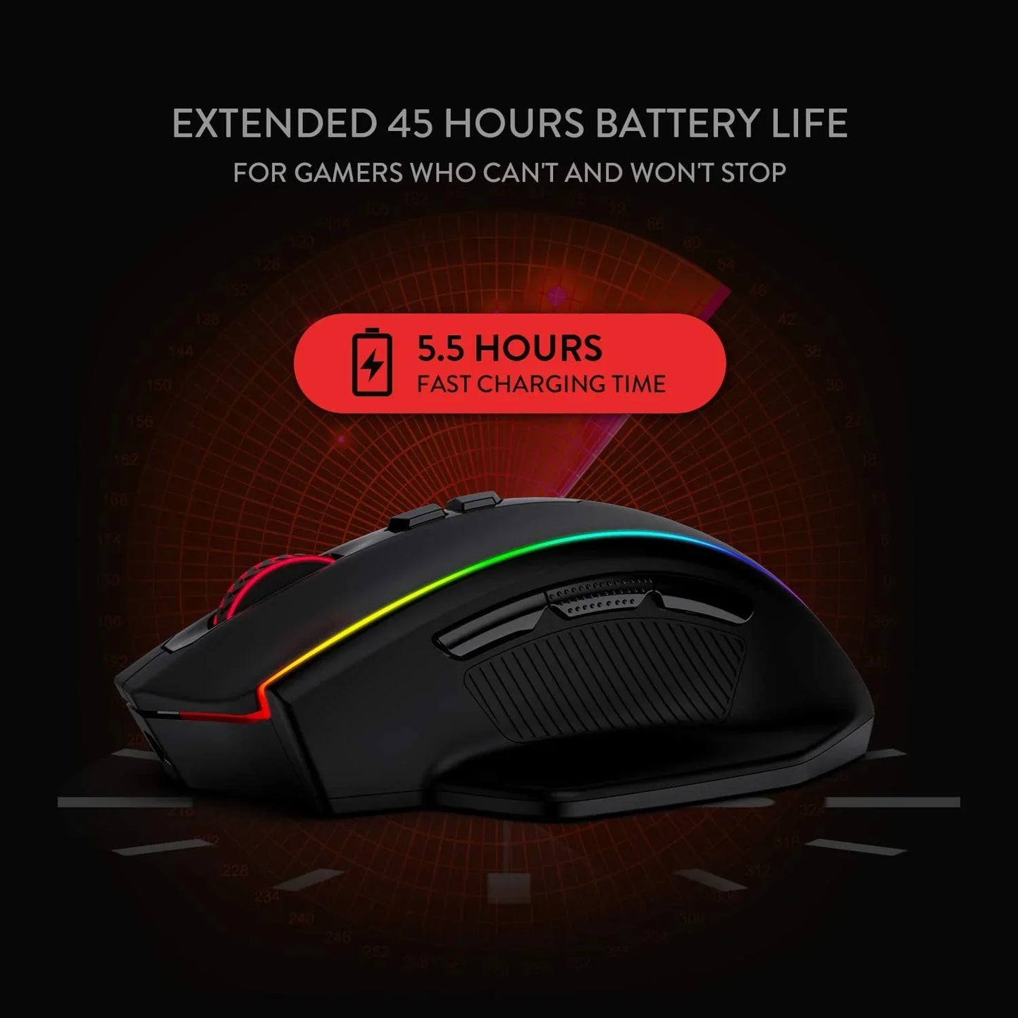 REDRAGON M686 Vampire Wired Ergonomic Gaming Mouse ( M686 ) ( 16000DPI / 8 MAcro Button ) ( Black )
