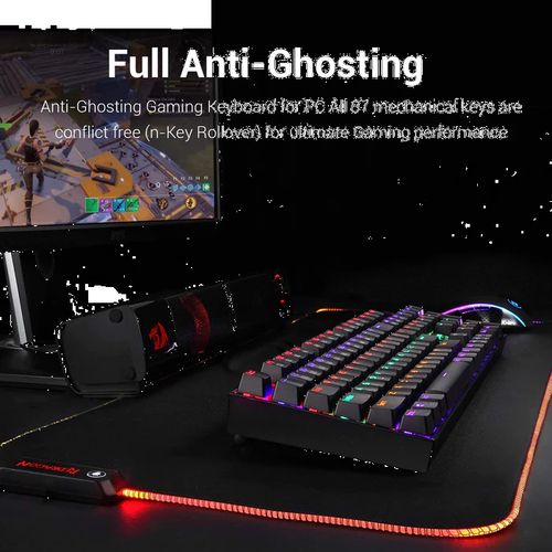 REDRAGON Vara K551 Full Size Rainbow Backlit Wired Mechanical Gaming Keyboard ( Black ) ( Red Switch )