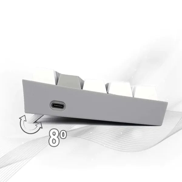 REDRAGON K616 Fizz Pro 60% Mechanical Wireless Gaming Keyboard ( Grey / White ) ( Red Linear Switch )