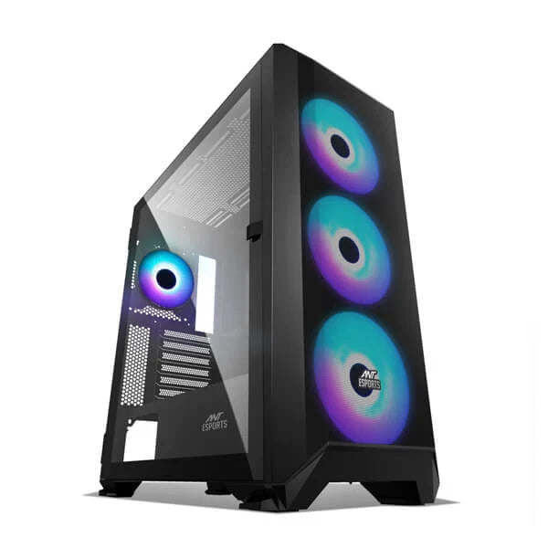 ANT ESPORTS 711 Air Mesh ARGB EATX Mid Tower Cabinet (Black)