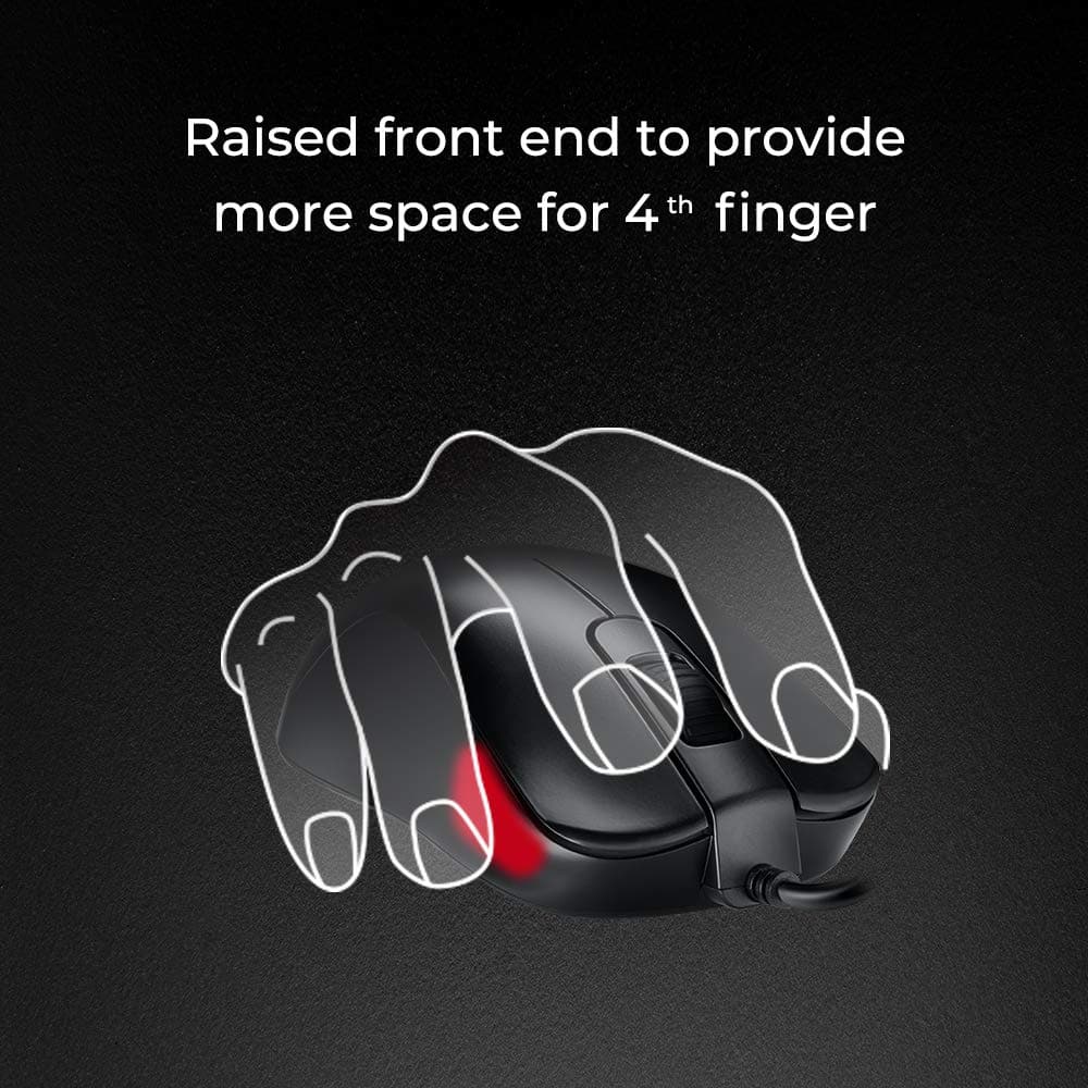 BENQ Zowie S2 Wired Ambidextrous Gaming Mouse ( S2-BLACK ) ( 3200DPI / 5 Macro Buttons ) ( Matte Black )