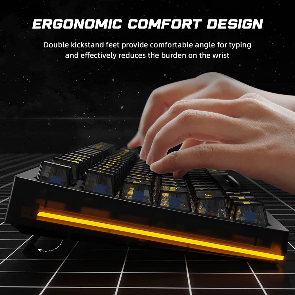 AULA F2183 TKL RGB Wireless Bluetooth Mechanical Gaming Keyboard ( Black ) ( Clicky Blue Switch ) (F2183)