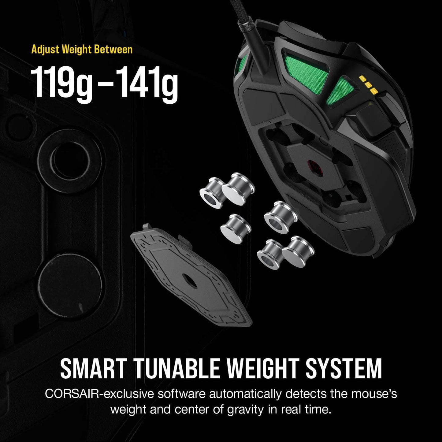 CORSAIR Nightsword Wired Ergonomic RGB Gaming Mouse ( CH-9306011-AP ) ( 18000DPI / 8 Macro Buttons ) ( Black )